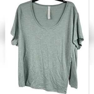 Mint Wrap Front Workout Tee 2X Balance Collection Knit Yoga Top Lululemon Style